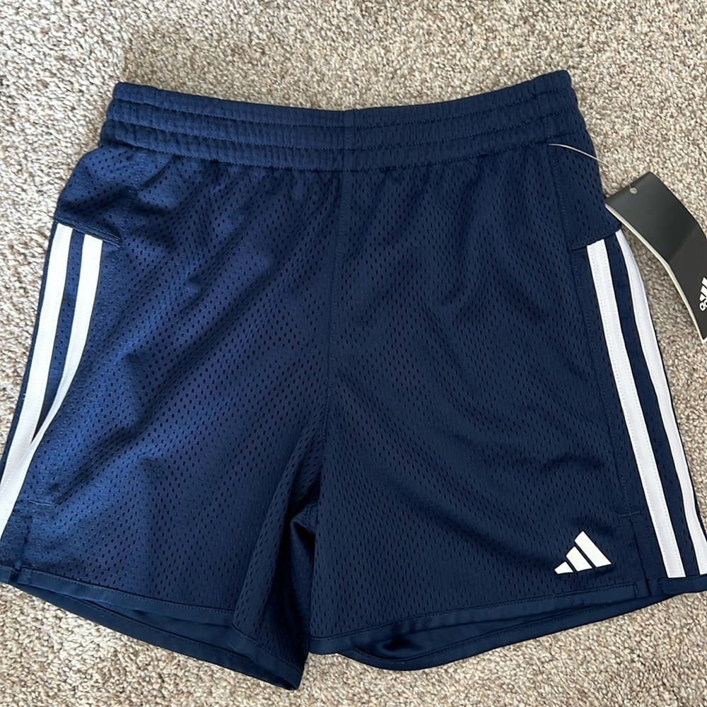 Girls Adidas Blue Shorts, Size 7/8 NWT